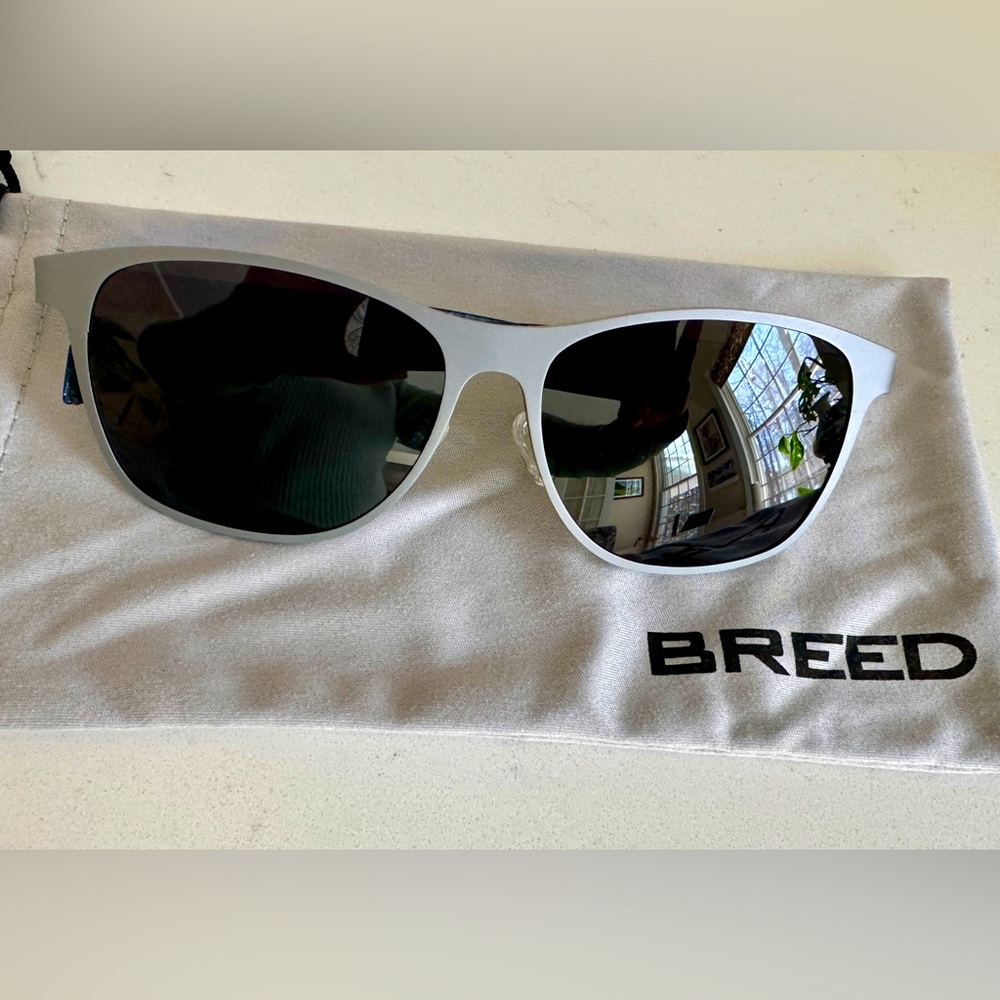 BREED Templar Polarized Sunglasses Silver NWT